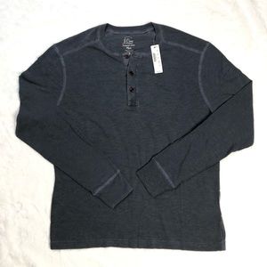 NWT J.Crew Henley Long Sleeve - Charcoal Navy (M)